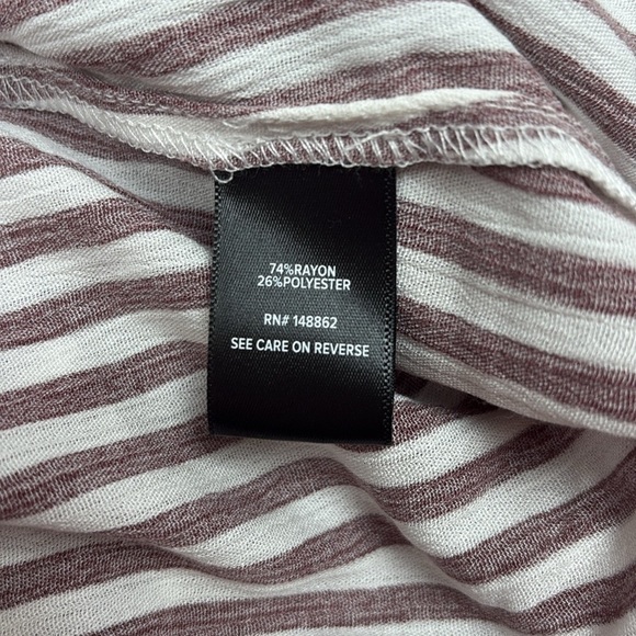 Torrid Gauze Striped Open Front Shirt Tunic Kimono Burgundy - Picture 8 of 9